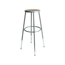 Hampden Furnishings Felix Collection Height Adjustable 32-39 Inch Steel Stool, Grey, AssemblyReady