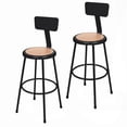 thumbnail image 1 of Hampden Furnishings Flynn 30" Masonite/Steel Science Stool with Backrest, Black, 2 Pack, 1 of 7