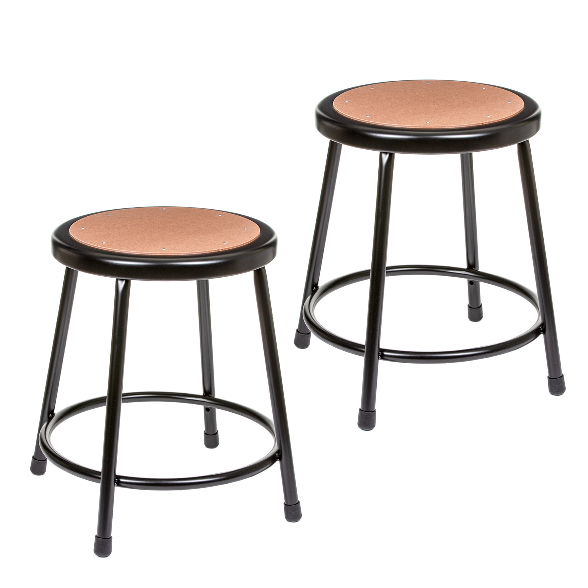 Hampden Furnishings Flynn Collection 18" Masonite/Steel Science Stools, Black, Pack of 2