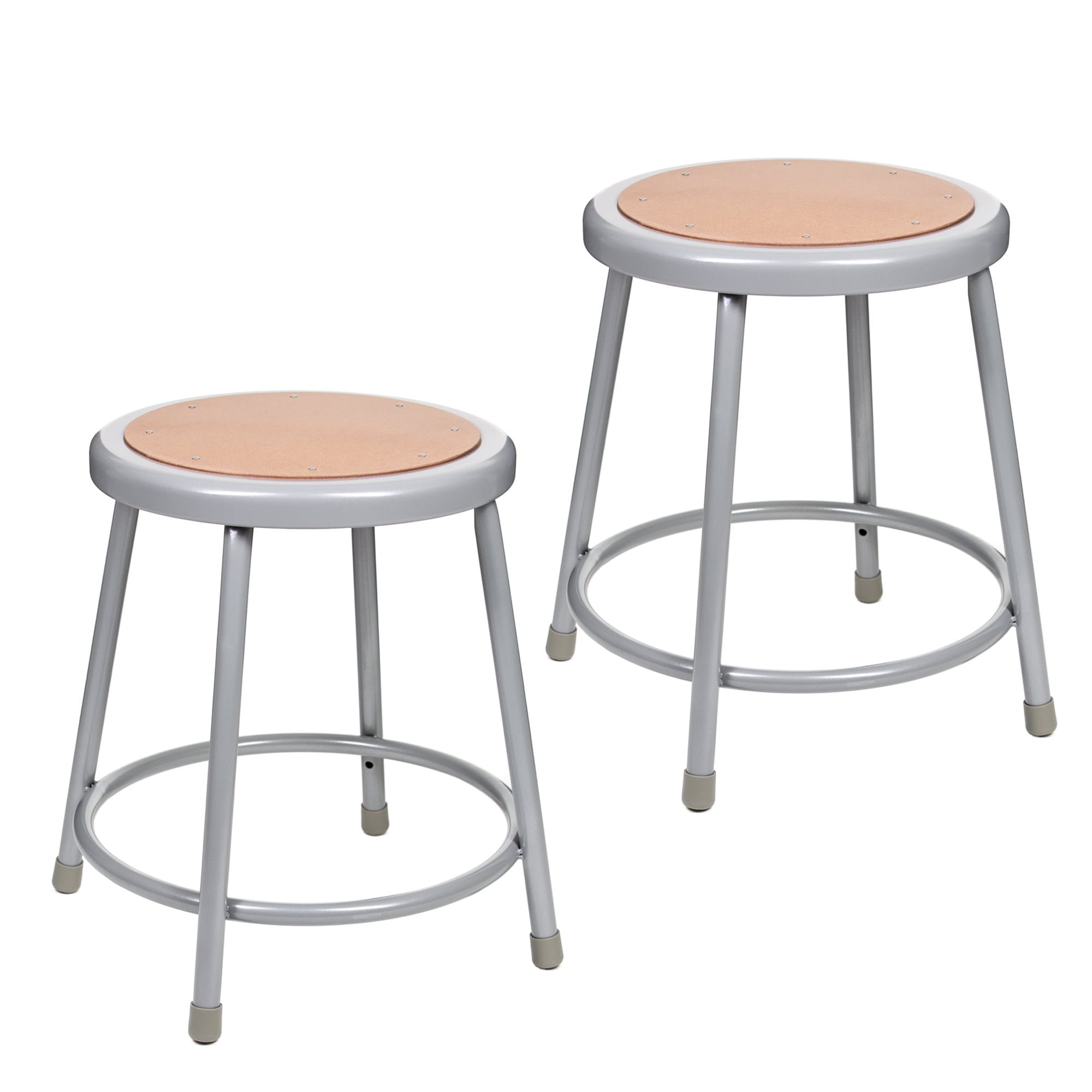 Hampden Furnishings Flynn Collection 18" Masonite/Steel Stool, Grey, Pack of 2