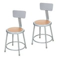 thumbnail image 1 of Hampden Furnishings Flynn Collection 18" Masonite/Steel Stool with Backrest, Grey, 2 Pack, 1 of 8