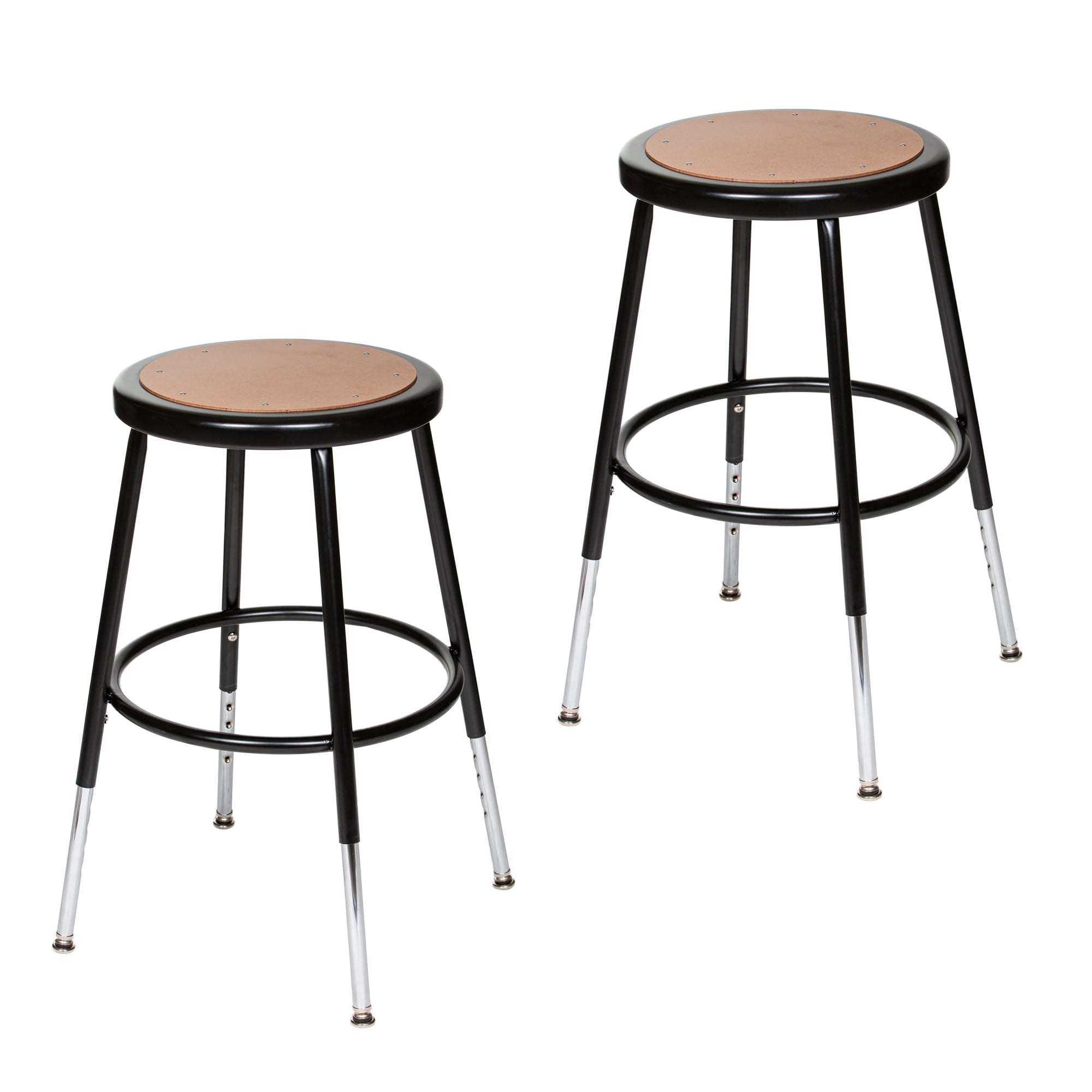 Hampden Furnishings Flynn Collection 19"-27" Adjustable  Masonite/Steel Stool, Black, 2 Pack