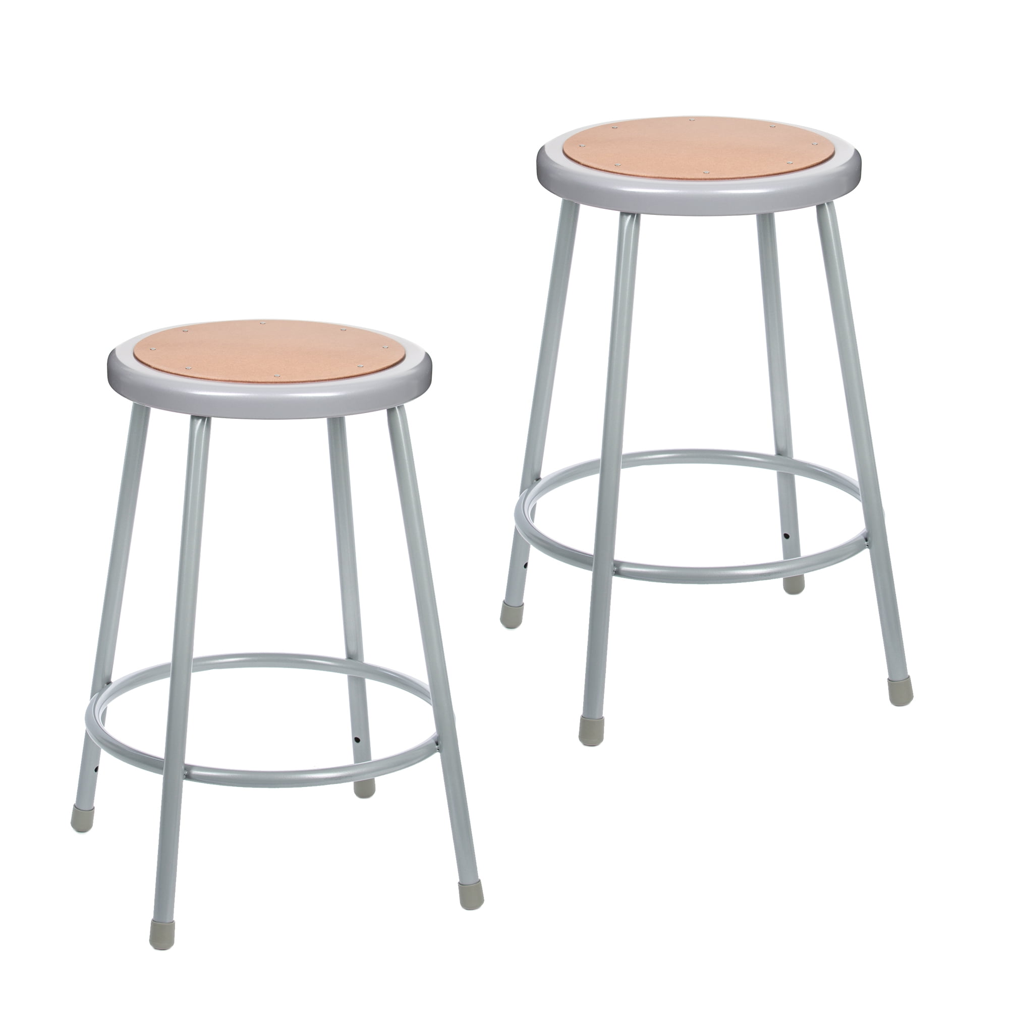 Hampden Furnishings Flynn Collection 24" Masonite/Steel Stool, Grey, Pack of 2