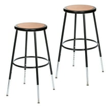 Hampden Furnishings Flynn Collection 25"-33" Adjustable, Masonite/Steel Stool, Black, 2 PK