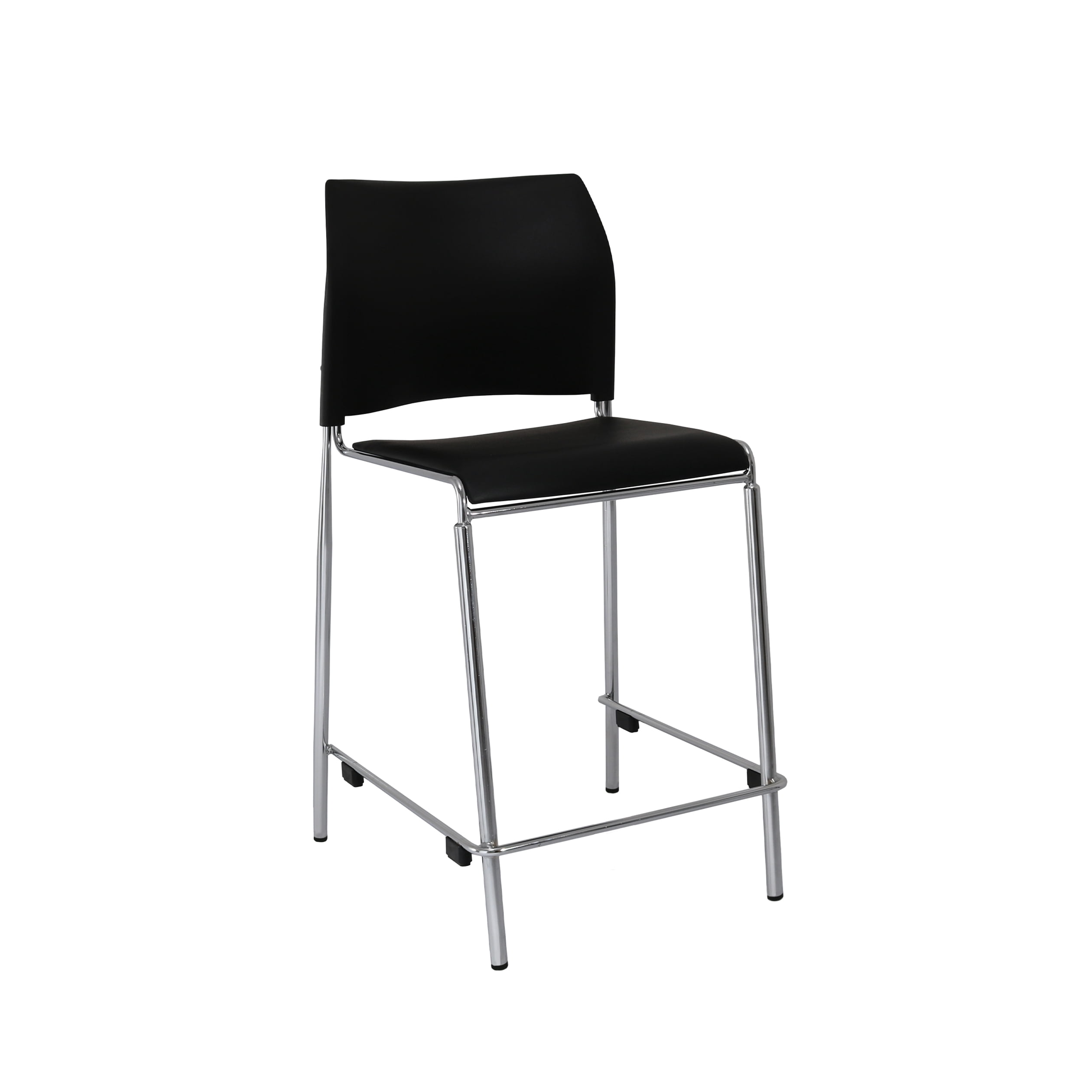 Hampden Furnishings Jody Black Vinyl Padded 24-Inch Counter Height Stack Stool