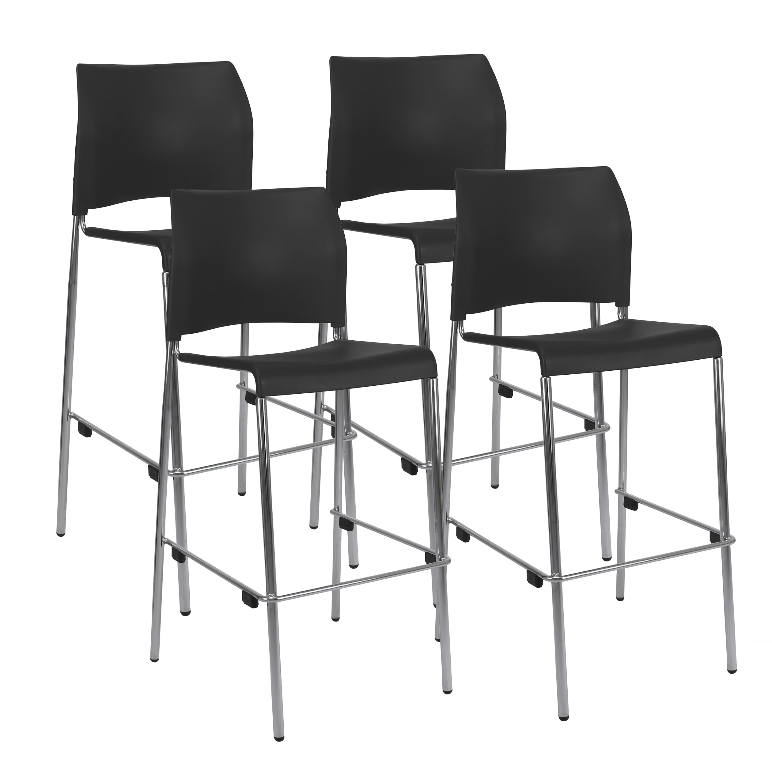 Hampden Furnishings Jody Collection Bar Stools, Charcoal Plastic, 30-Inch, Set of 4