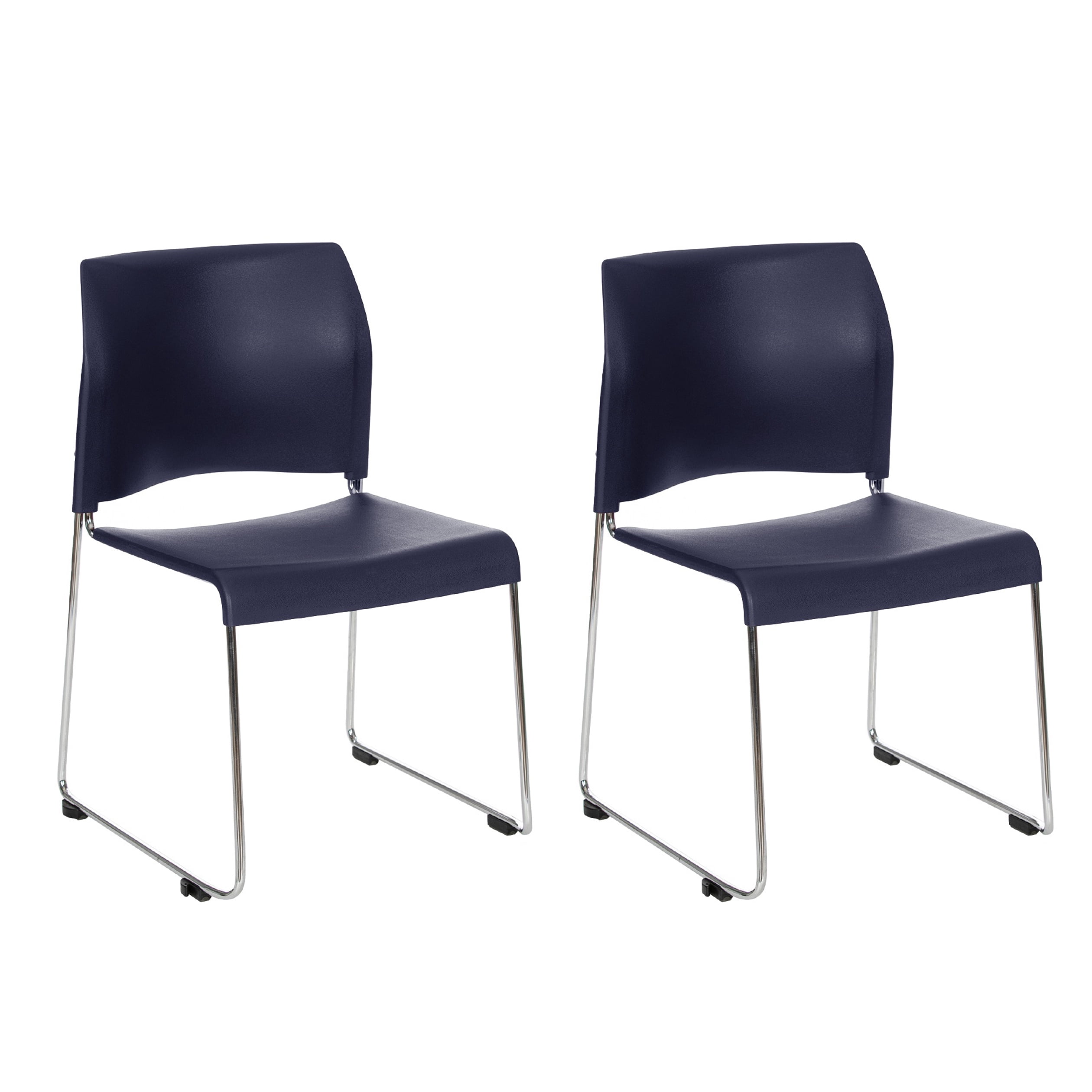 Hampden Furnishings Jody Collection Plastic Stack Chair, Blue, Pack of 2