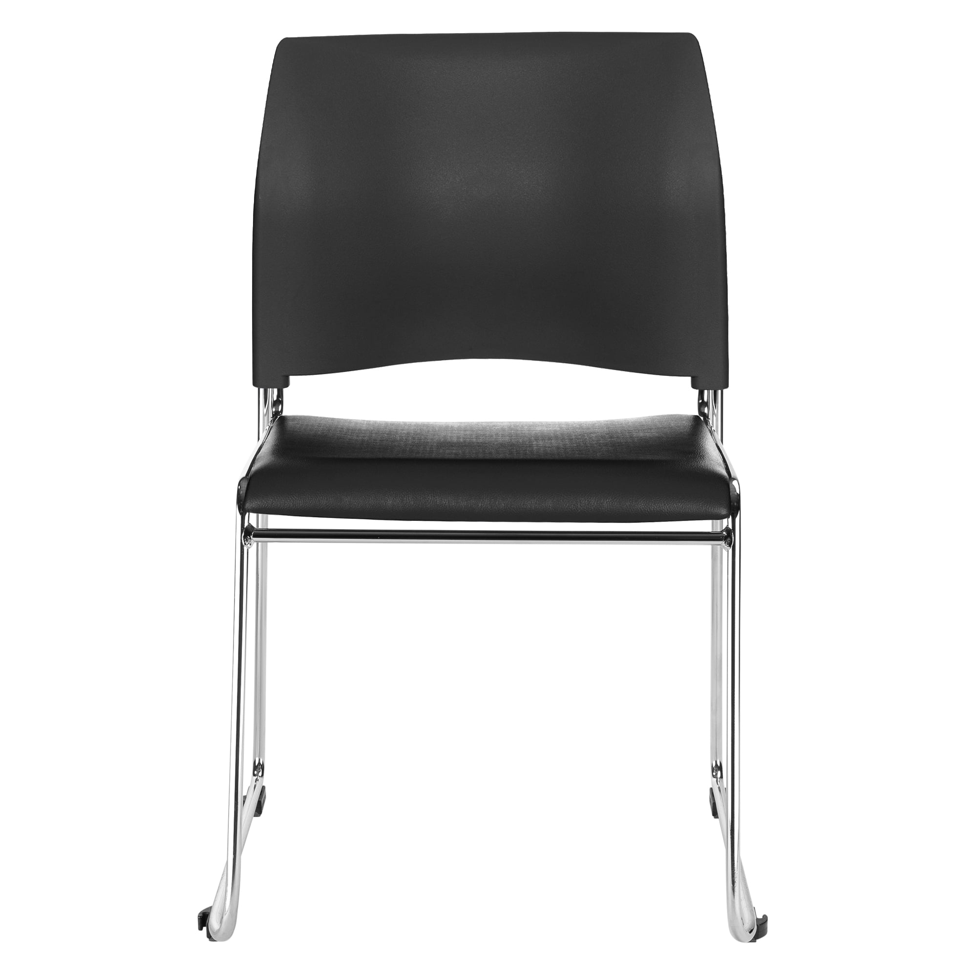 Hampden Furnishings Jody Collection Vinyl Padded Stack Chair, Black, Pack of 4