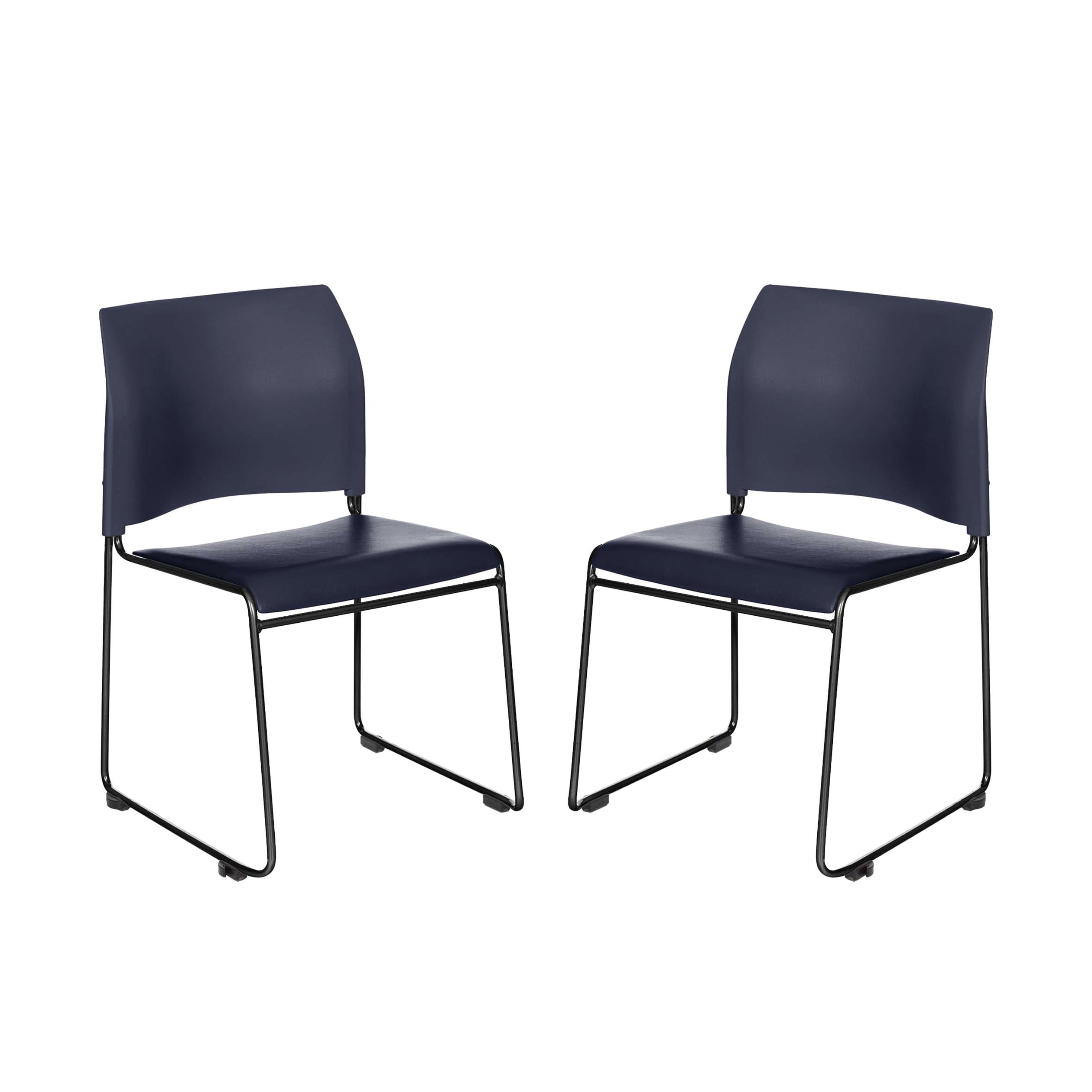 Hampden Furnishings Jody Collection Vinyl Padded Stack Chair, Blue, Pack of 2