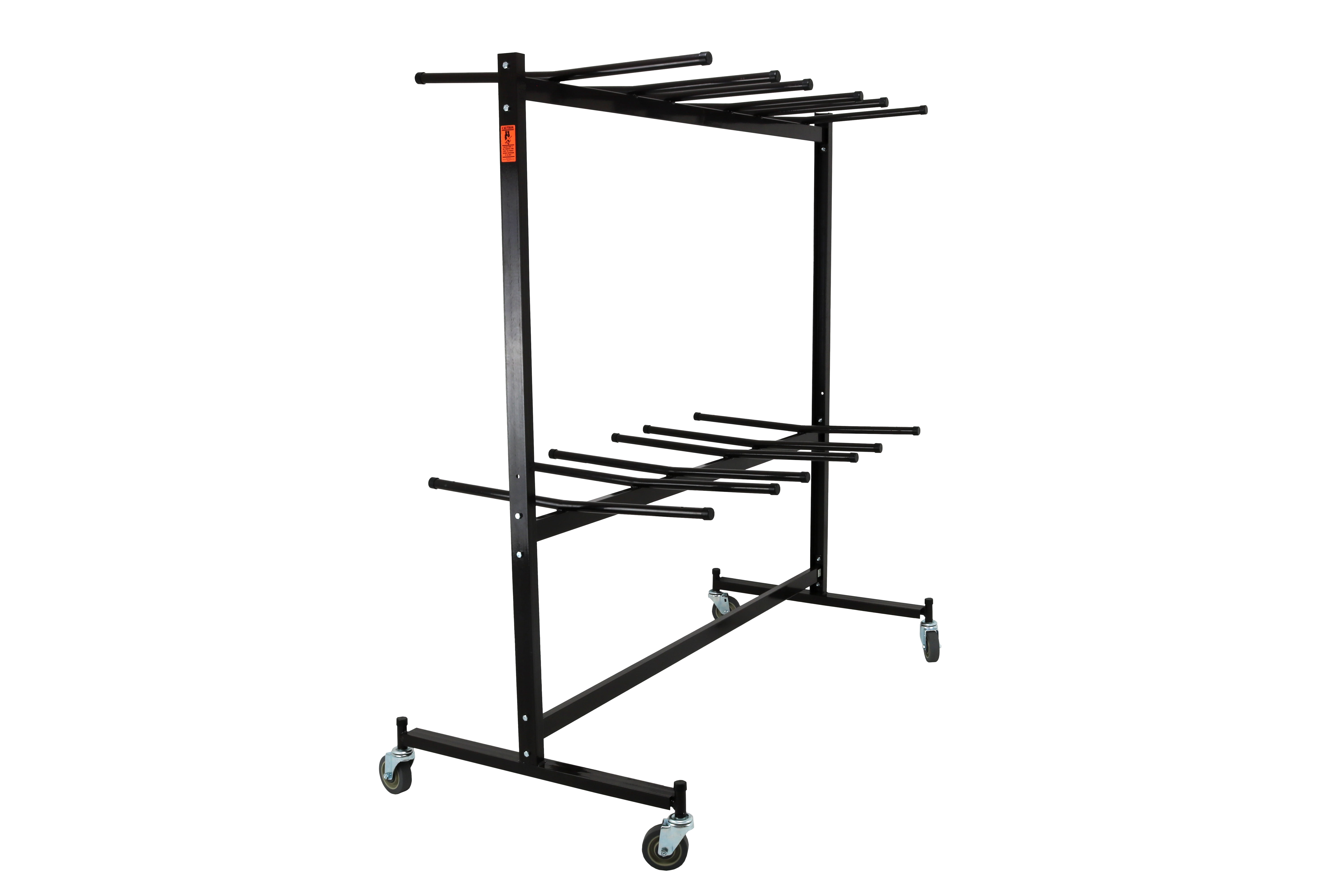 Hampden Furnishings Julian Double-Tier Hanging Chair Storage Cart, Brown Steel