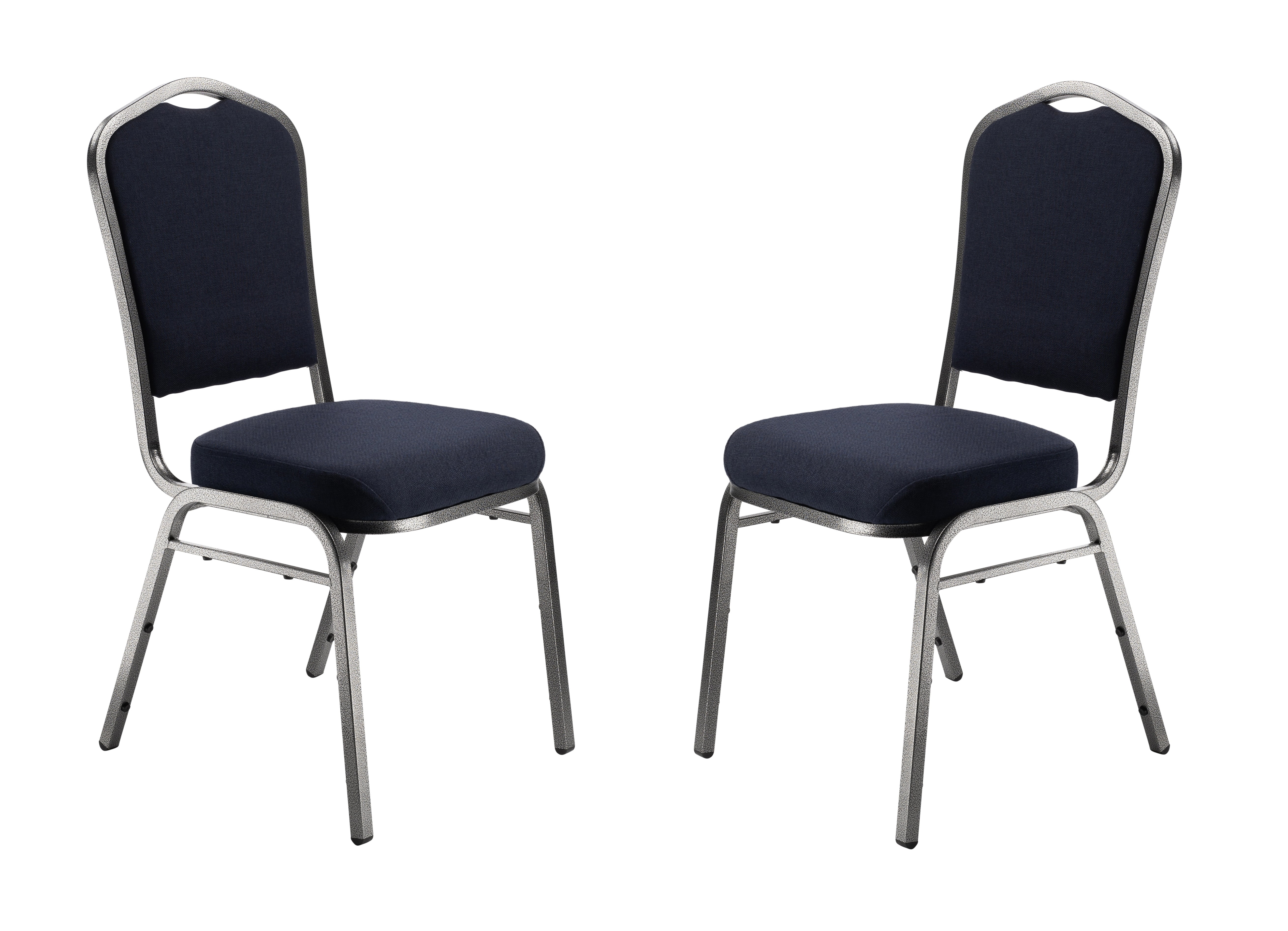Hampden Furnishings Lila Collection Fabric Banquet Chair, Dark Blue, Pack of 2