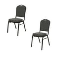 thumbnail image 1 of Hampden Furnishings Lila Collection Fabric Banquet Chair, Greystone, Pack of 2, 1 of 9