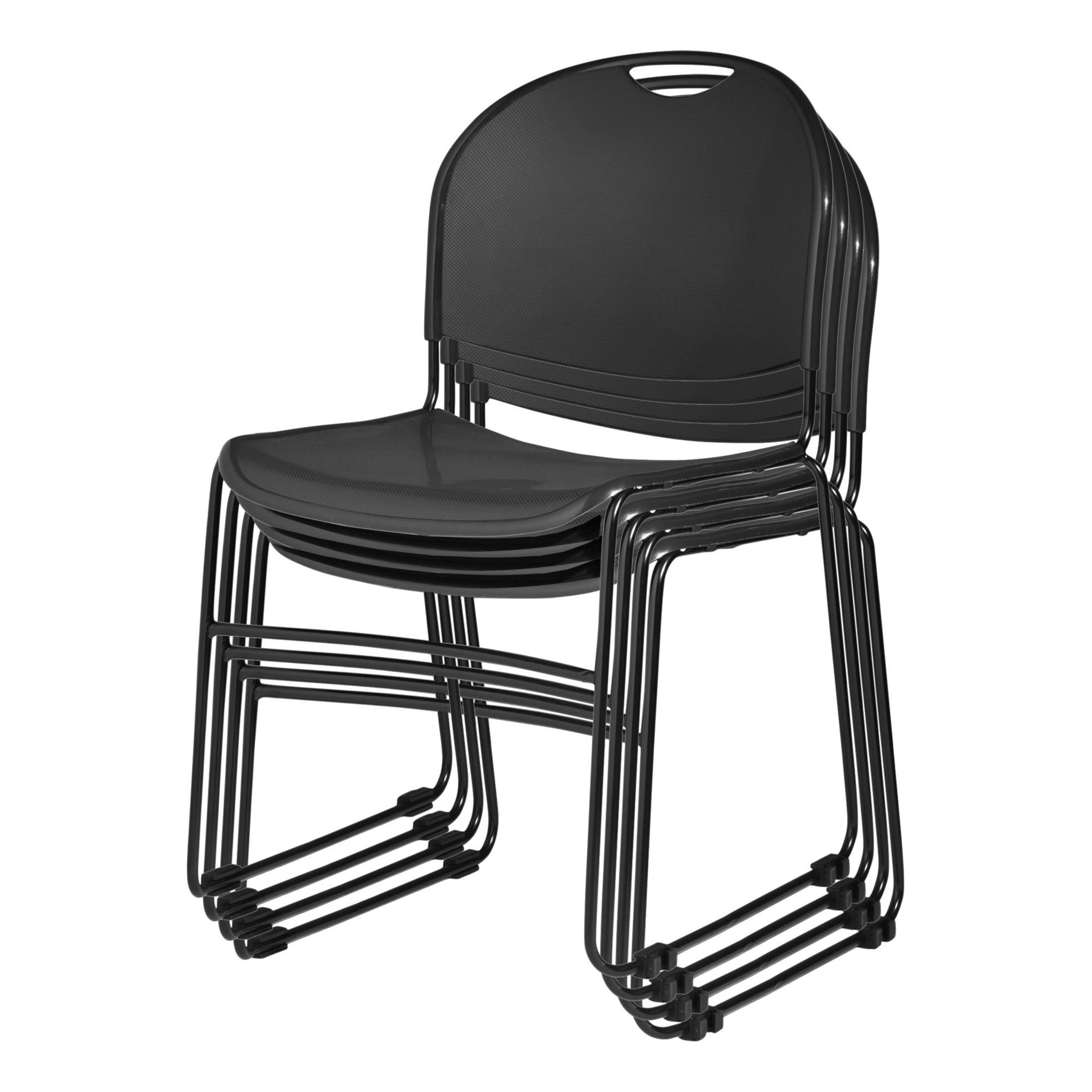 Hampden Furnishings Naomi Basics Black Stack Chair, Polypropylene, Set of 4