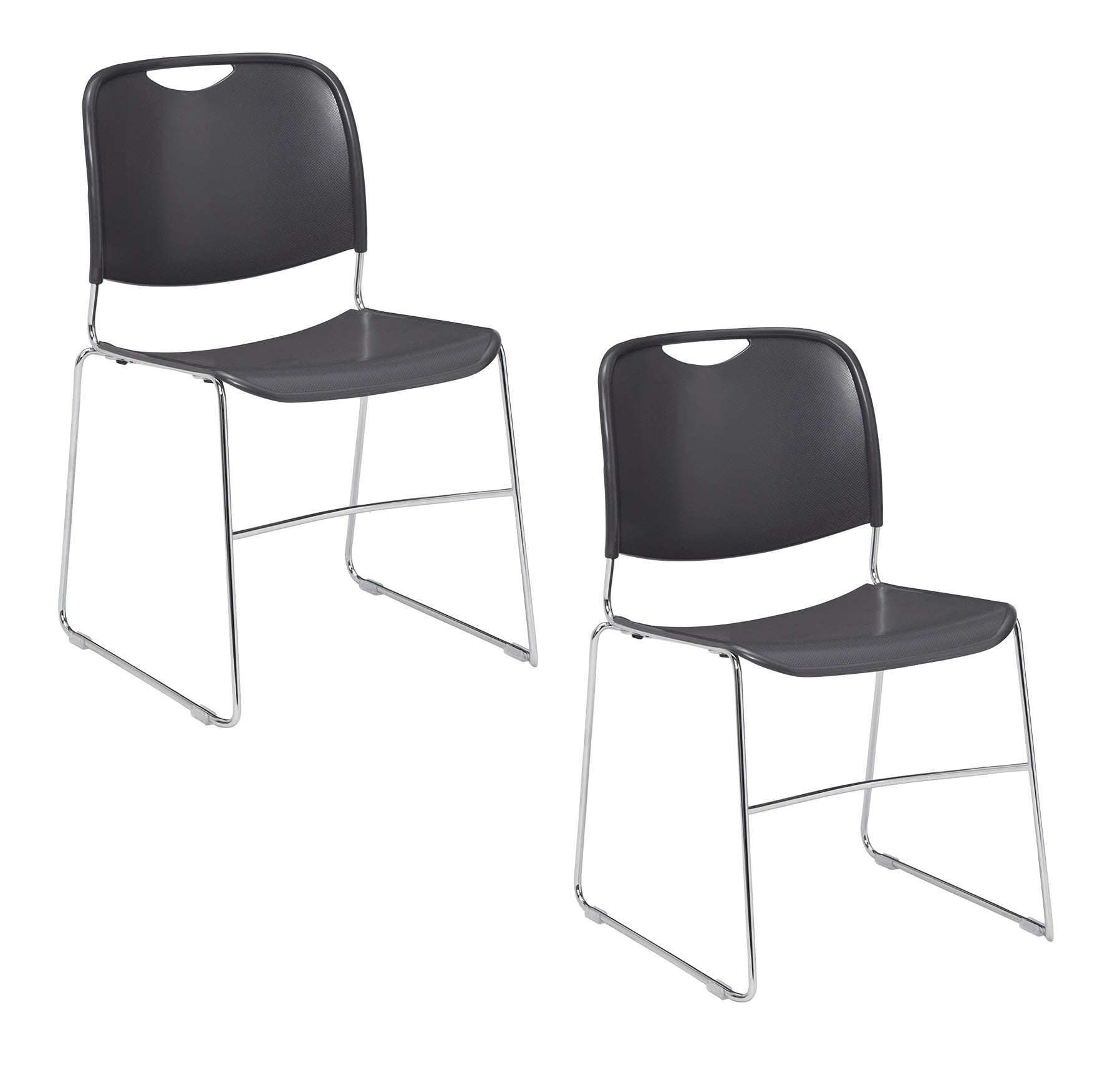 Hampden Furnishings Naomi Collection Premium Stack Chair, Gunmetal Grey, Pack of 2