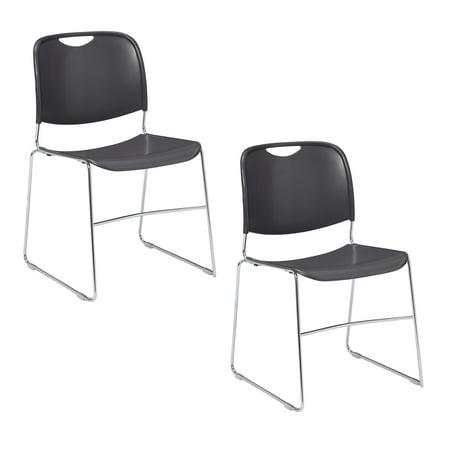 Hampden Furnishings Naomi Collection Premium Stack Chair, Gunmetal Grey, Pack of 2