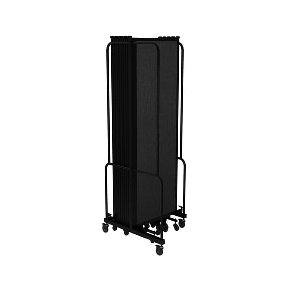 Hampden Furnishings Otis Collection Portable Room Divider, 11 Black Panels, Black Frame