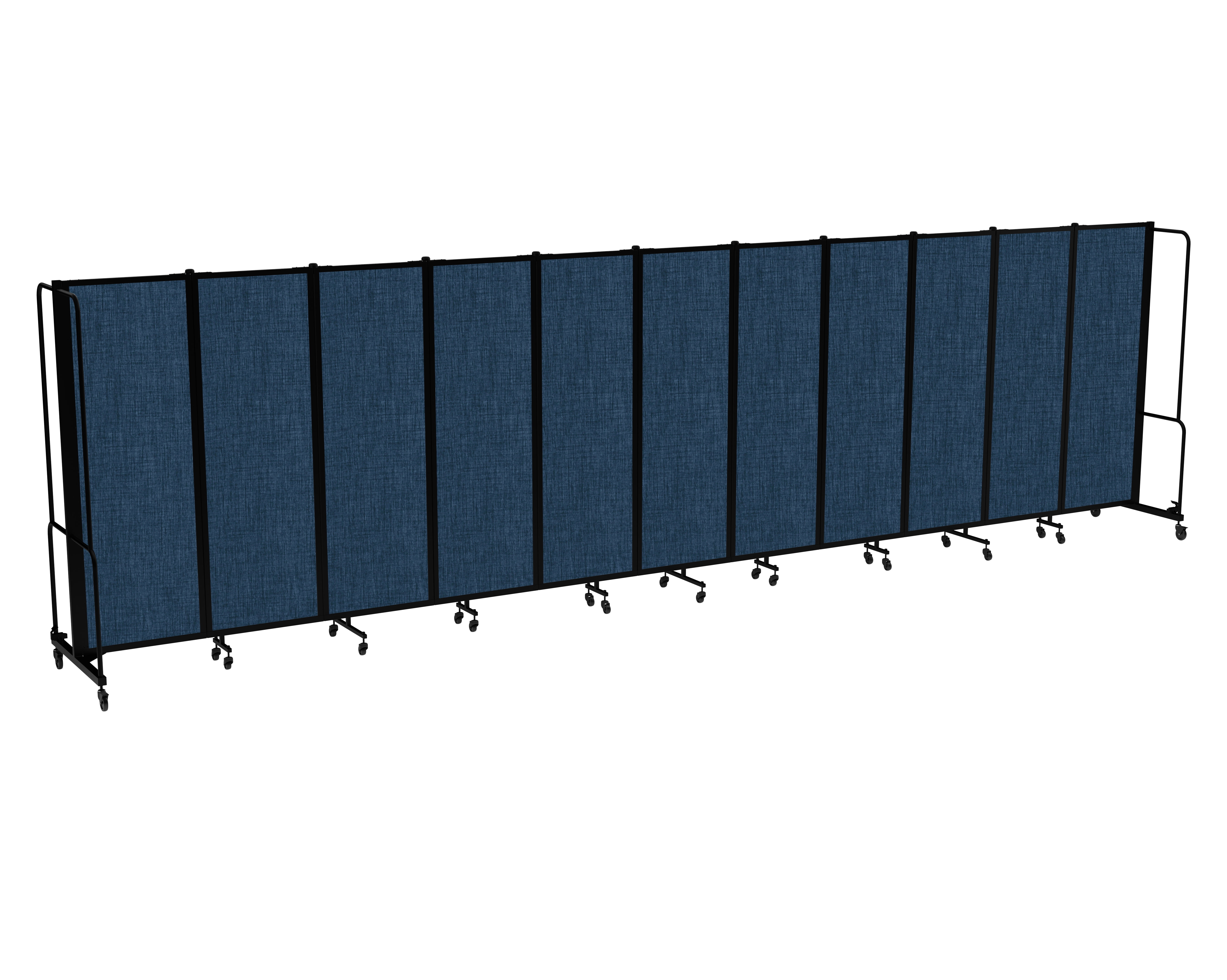 Hampden Furnishings Otis Collection Portable Room Divider, 11 Blue Panels, Black Frame