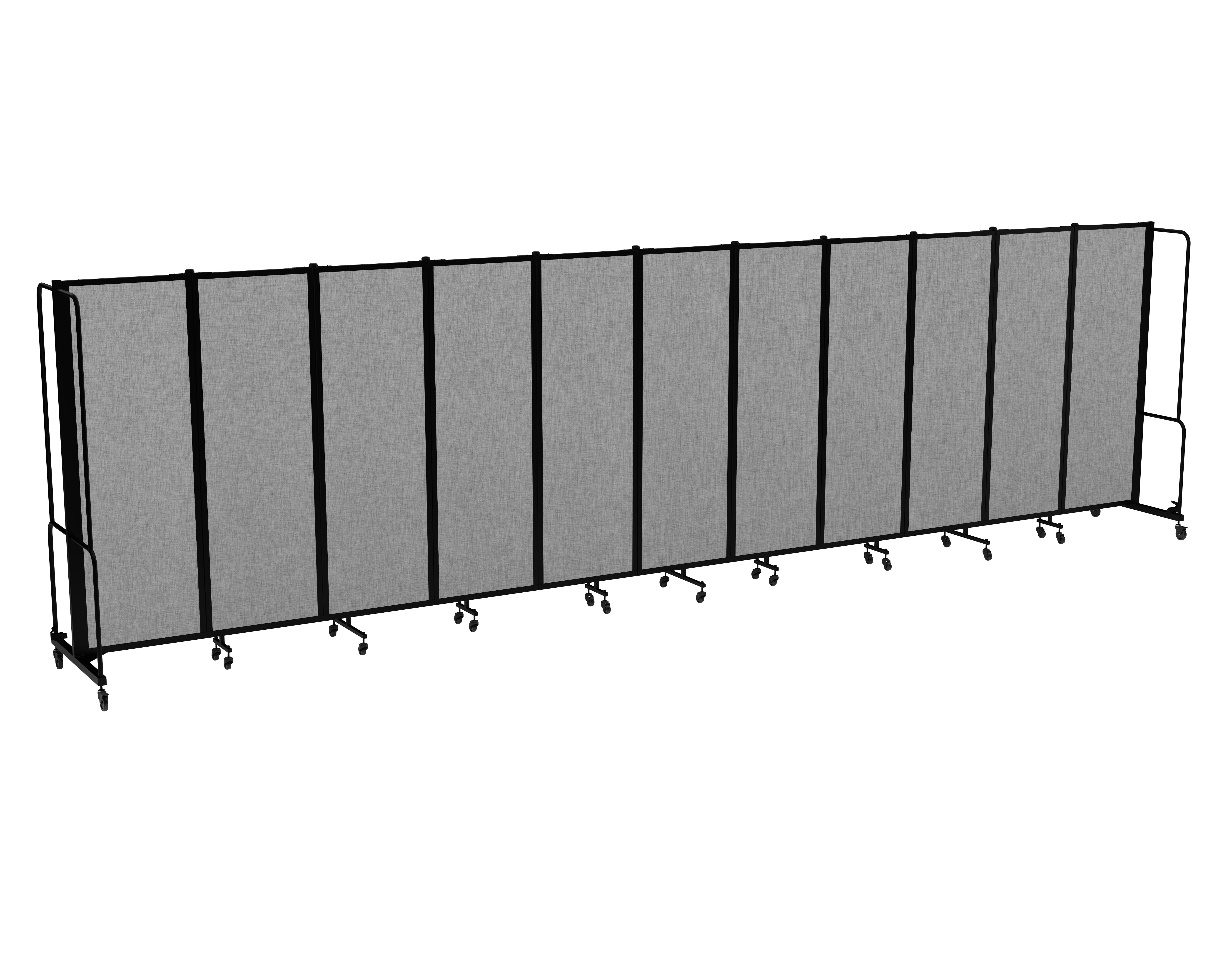 Hampden Furnishings Otis Collection Portable Room Divider, 11 Grey Panels, Black Frame