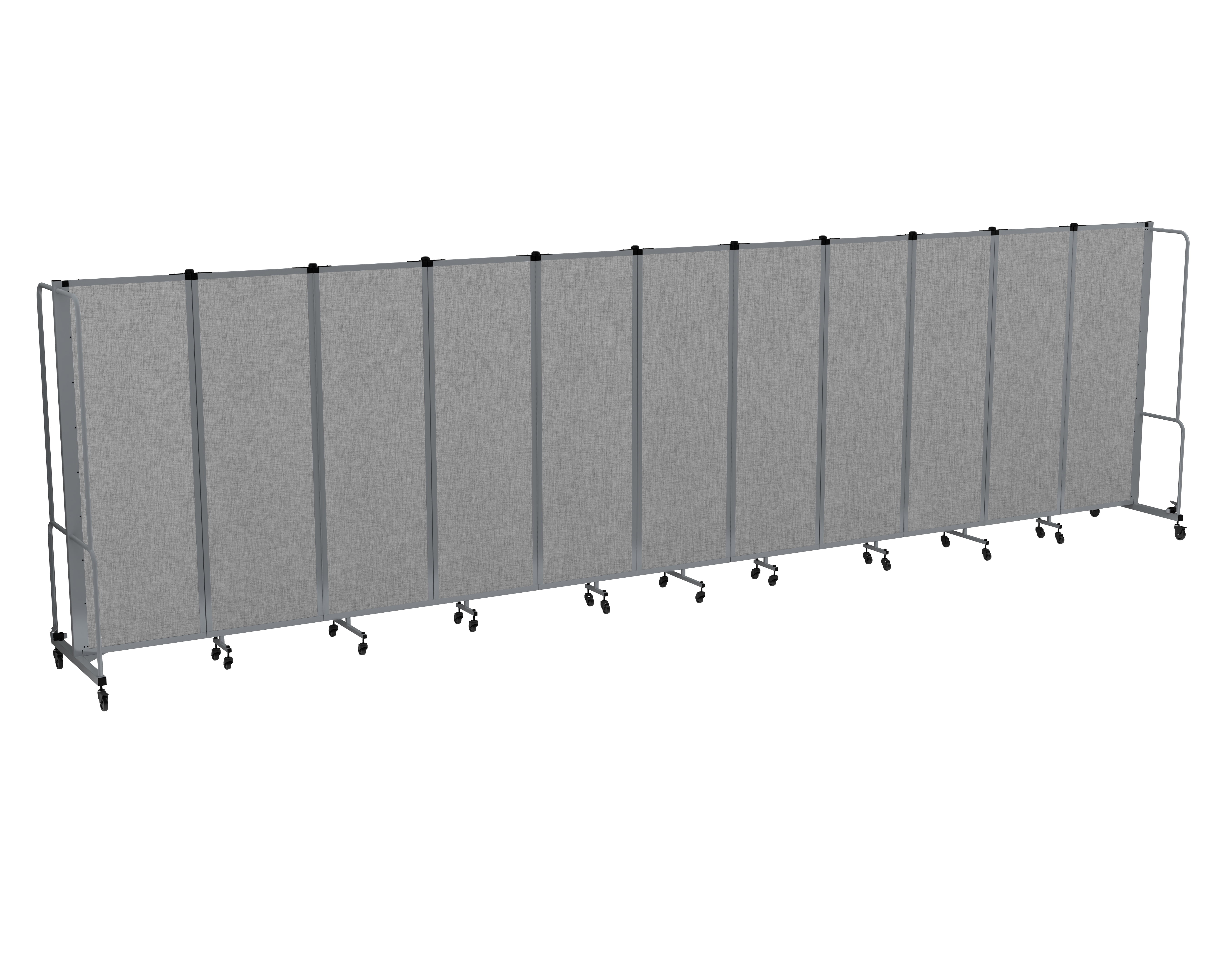 Hampden Furnishings Otis Collection Portable Room Divider, 11 Grey Panels, Grey Frame