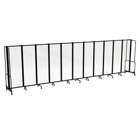 Hampden Furnishings Otis Collection Portable Room Divider, 11 Transparent Panels, Black Frame