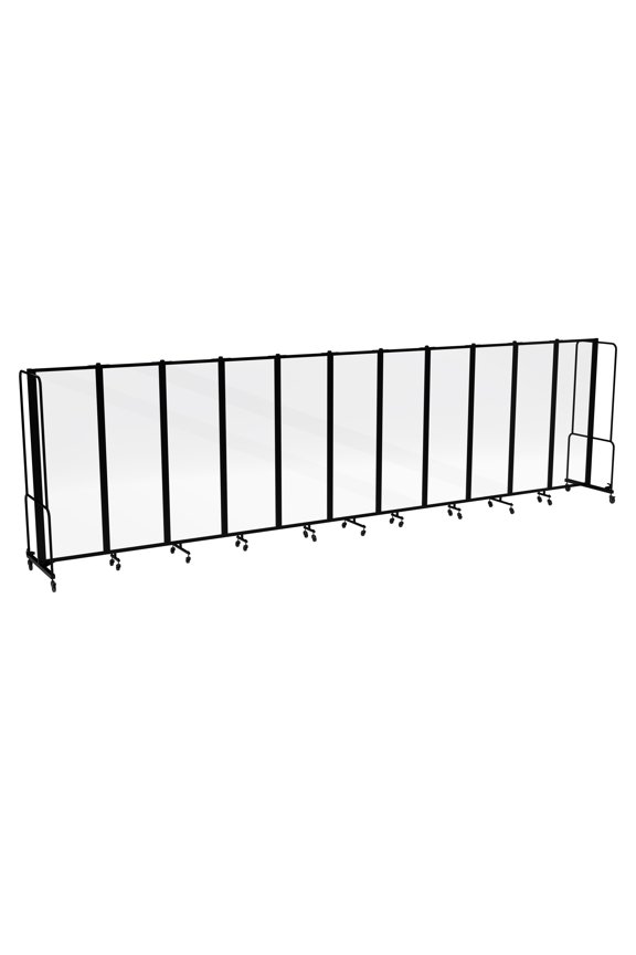 Otis Collection Portable Room Divider, 11 Transparent Panels, Black Frame