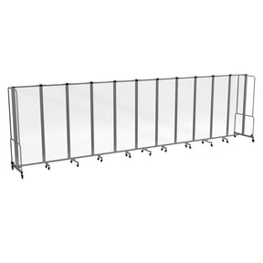 Hampden Furnishings Otis Collection Portable Room Divider, 11 Transparent Panels, Grey Frame