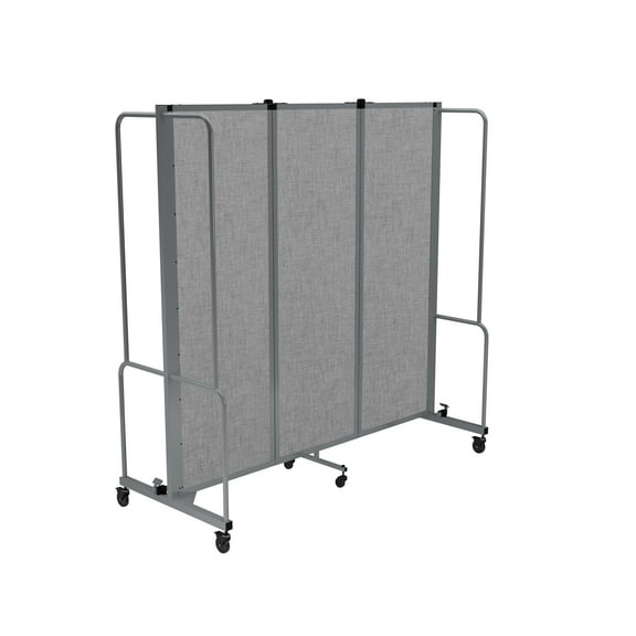 Hampden Furnishings Otis Collection Portable Room Divider, 3 Grey Panels, Grey Frame