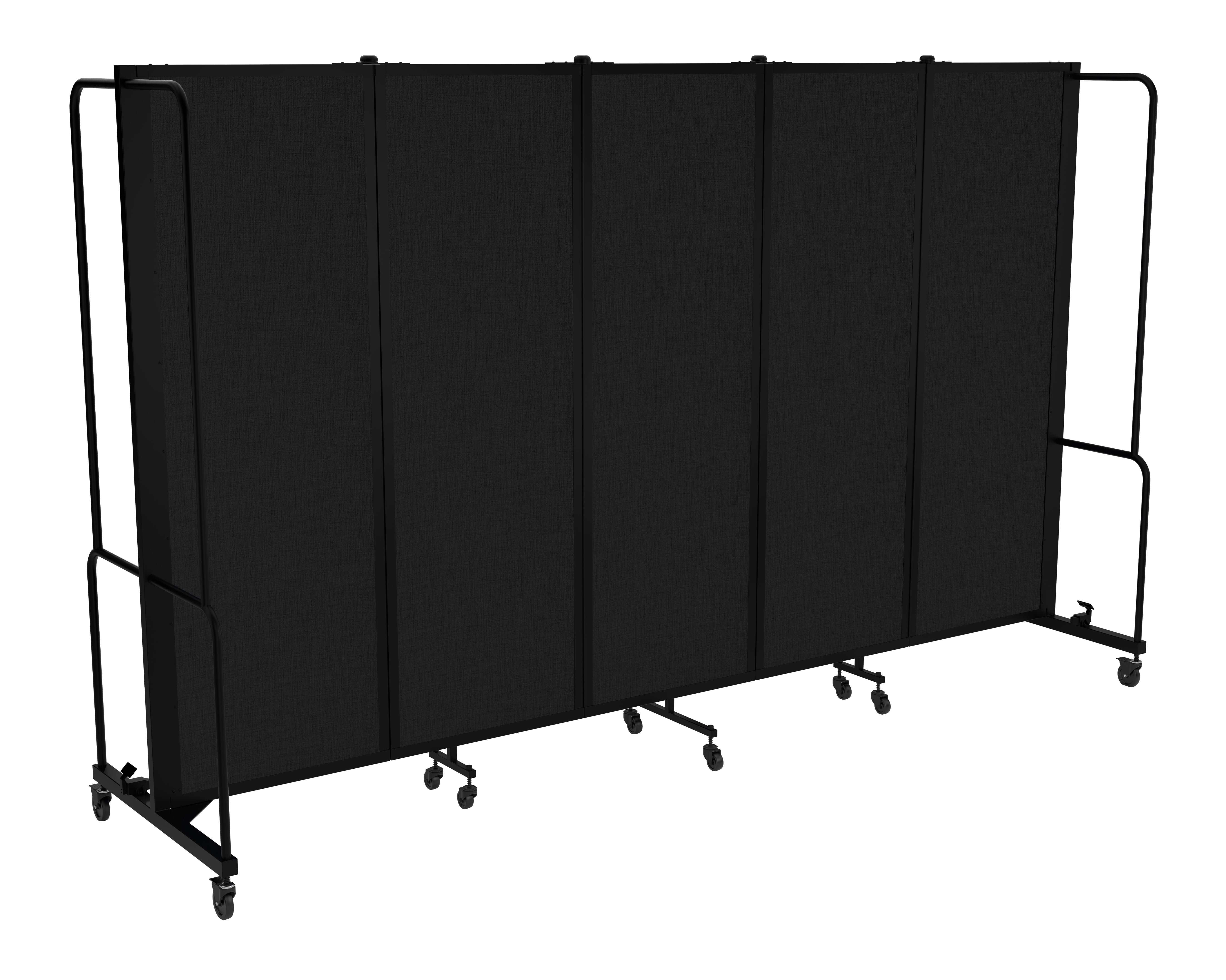 Hampden Furnishings Otis Collection Portable Room Divider, 5 Black Panels, Black Frame