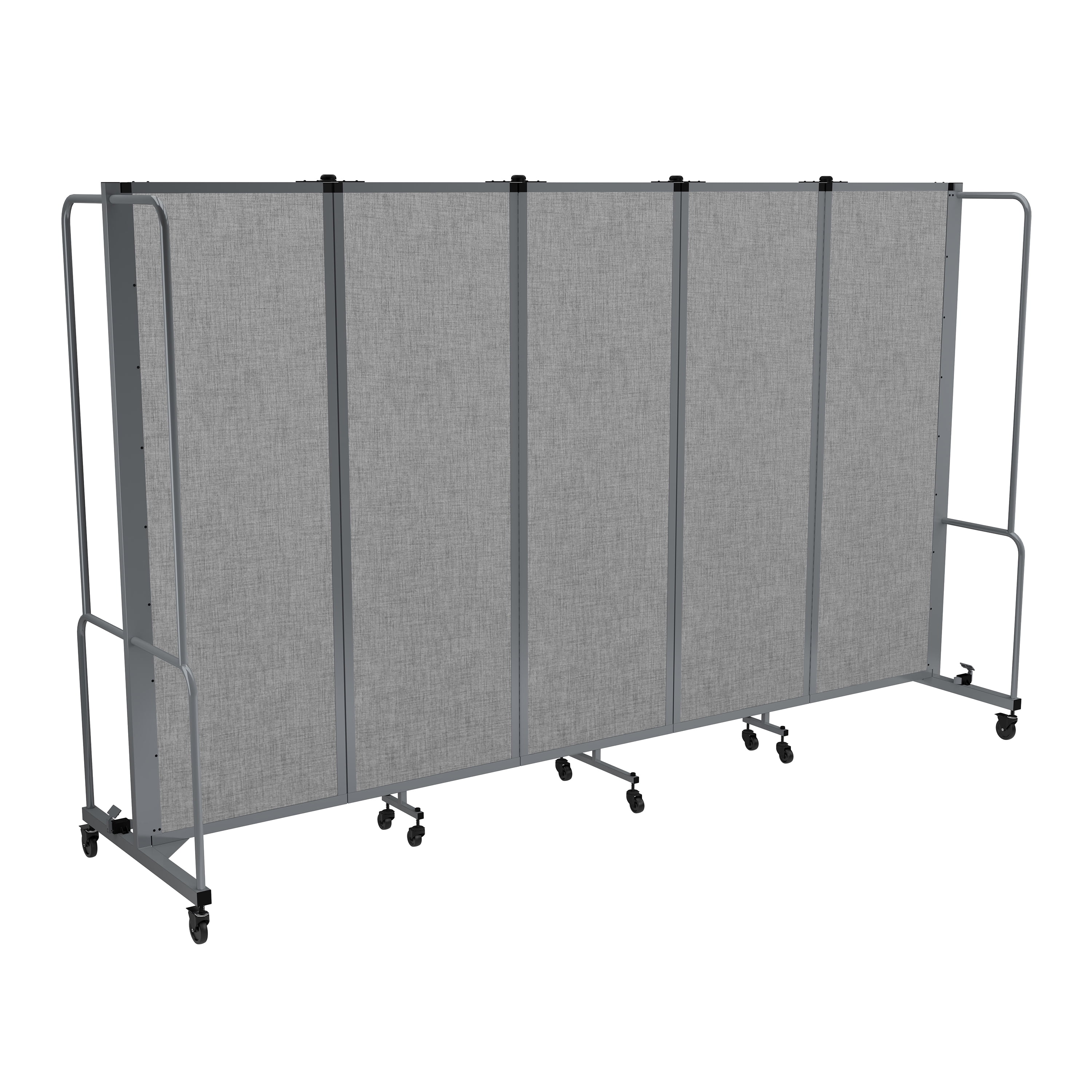 Hampden Furnishings Otis Collection Portable Room Divider, 5 Grey Panels, Grey Frame