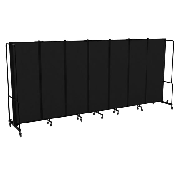 Hampden Furnishings Otis Collection Portable Room Divider, 7 Black Panels, Black Frame