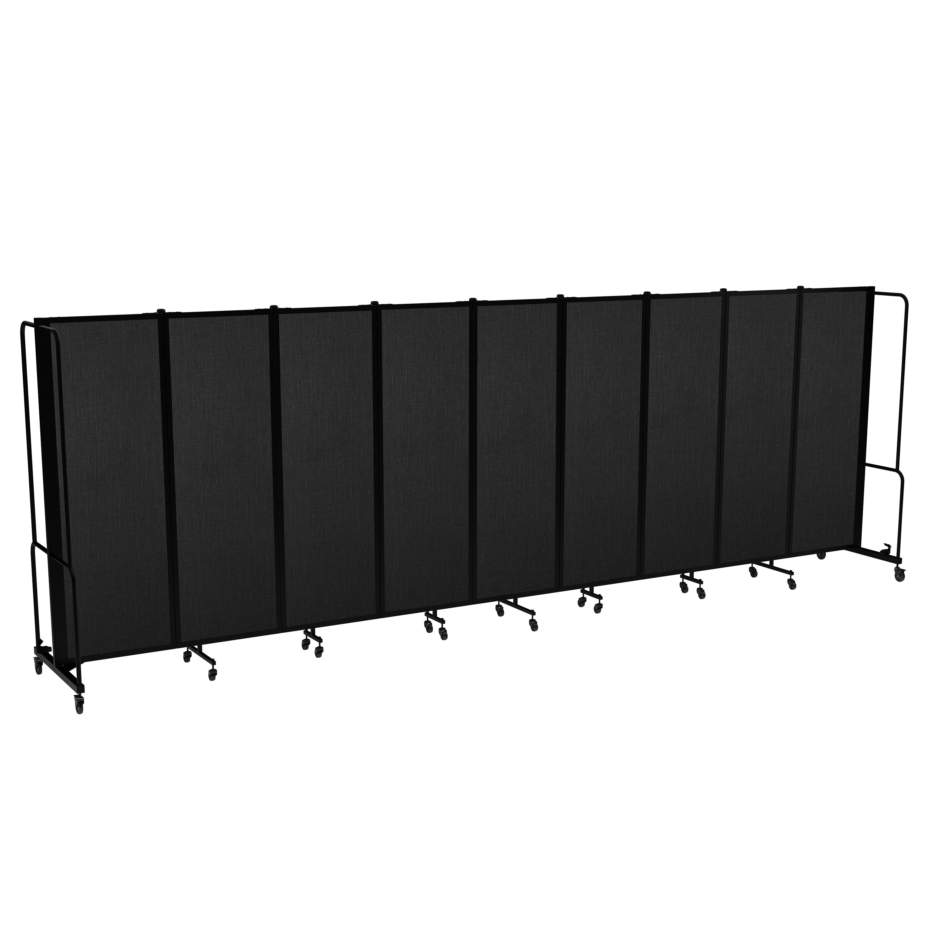 Hampden Furnishings Otis Collection Portable Room Divider, 9 Black Panels, Black Frame