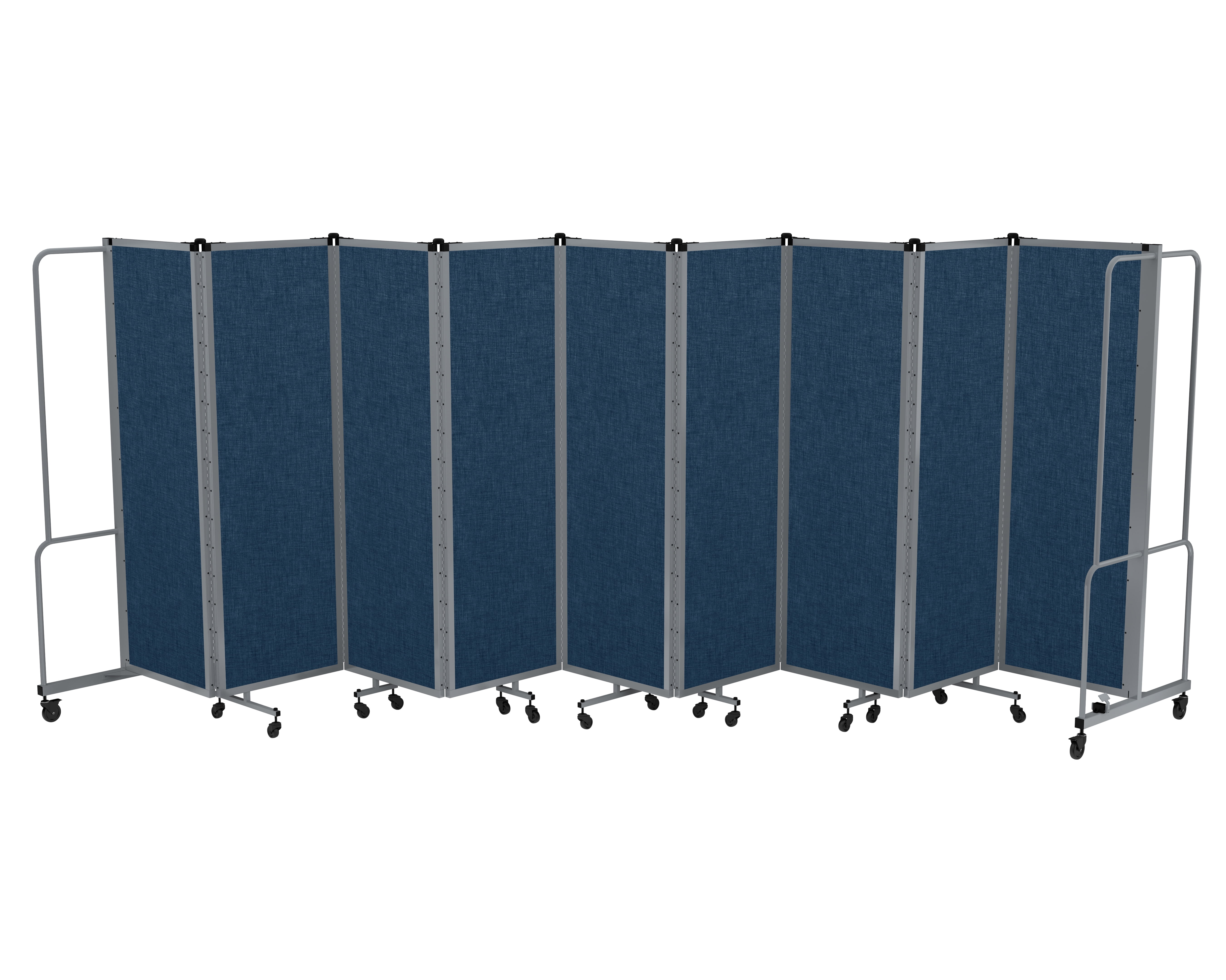 Hampden Furnishings Otis Collection Portable Room Divider, 9 Blue Panels, Grey Frame