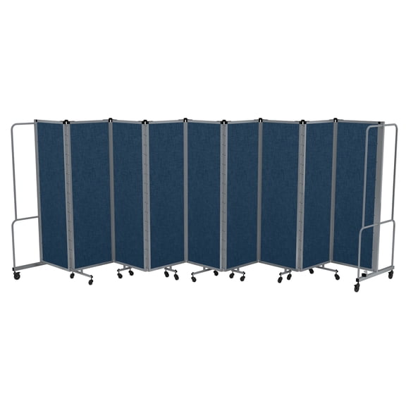 Hampden Furnishings Otis Collection Portable Room Divider, 9 Blue Panels, Grey Frame