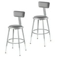 thumbnail image 1 of Hampden Furnishings Otto 19"-27" Vinyl/Steel Science Stool with Backrest, Grey, 2 Pack, 1 of 8