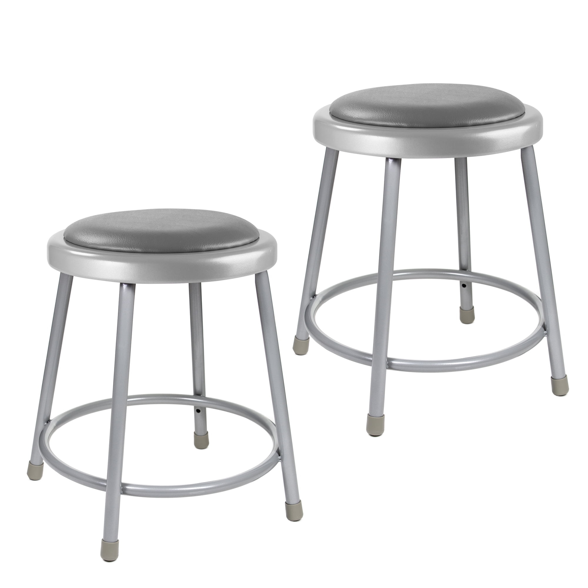 Hampden Furnishings Otto Collection 18" Height Vinyl Padded Science Stool, Grey, Pack of 2