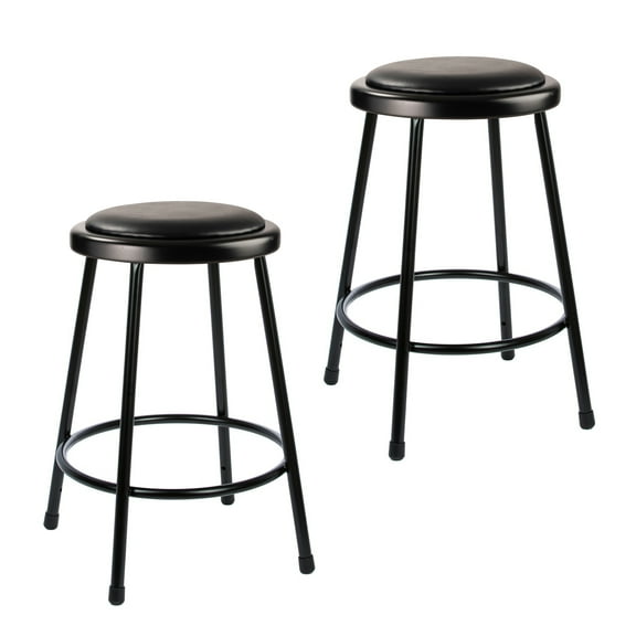 Hampden Furnishings Otto Collection 24" Padded Science Stool, Black, Pack of 2