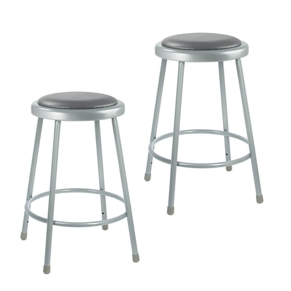 Hampden Furnishings Otto Collection 24" Padded Science Stool, Grey, Pack of 2