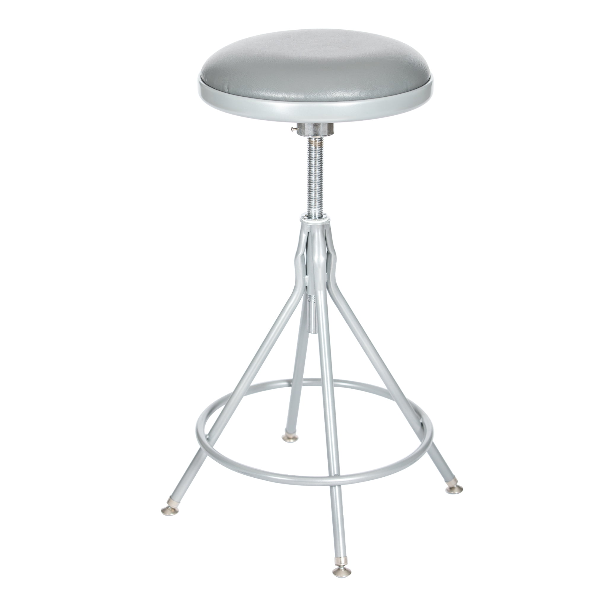 Hampden Furnishings Phelan Collection Vinyl Padded Workshop Steel Swivel Stool 24"-30" Adjustable