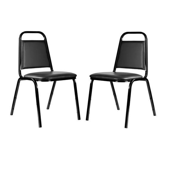 Hampden Furnishings Stella Collection Stackable Banquet Chair, Black, Pack of 2