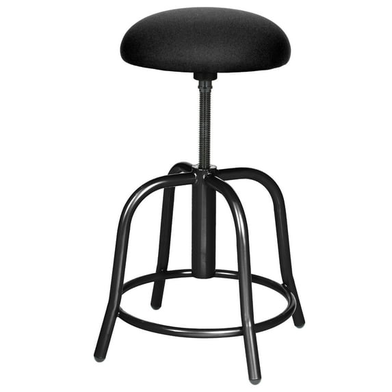 Hampden Furnishings Vince Collection Fabric Padded Swivel Art Stool, Black/Black, 19"-25"