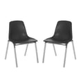 thumbnail image 1 of Hampden Furnishings Willa Collection Plastic Stack Chair, Black, Pack of 2, 1 of 4