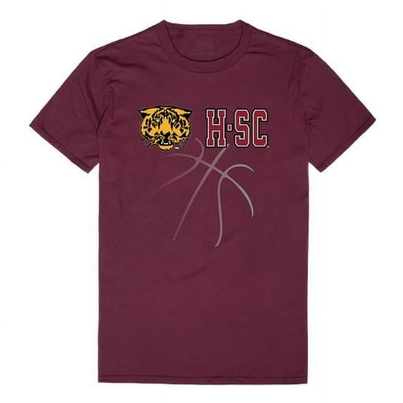 Hampden-Sydney College Men Basketball T-Shirt, Maroon White - Medium