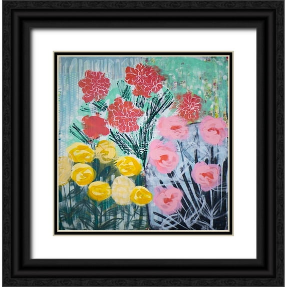 Hampe, Shelley 20x20 Black Ornate Wood Framed with Double Matting Museum Art Print Titled - Garden Delight