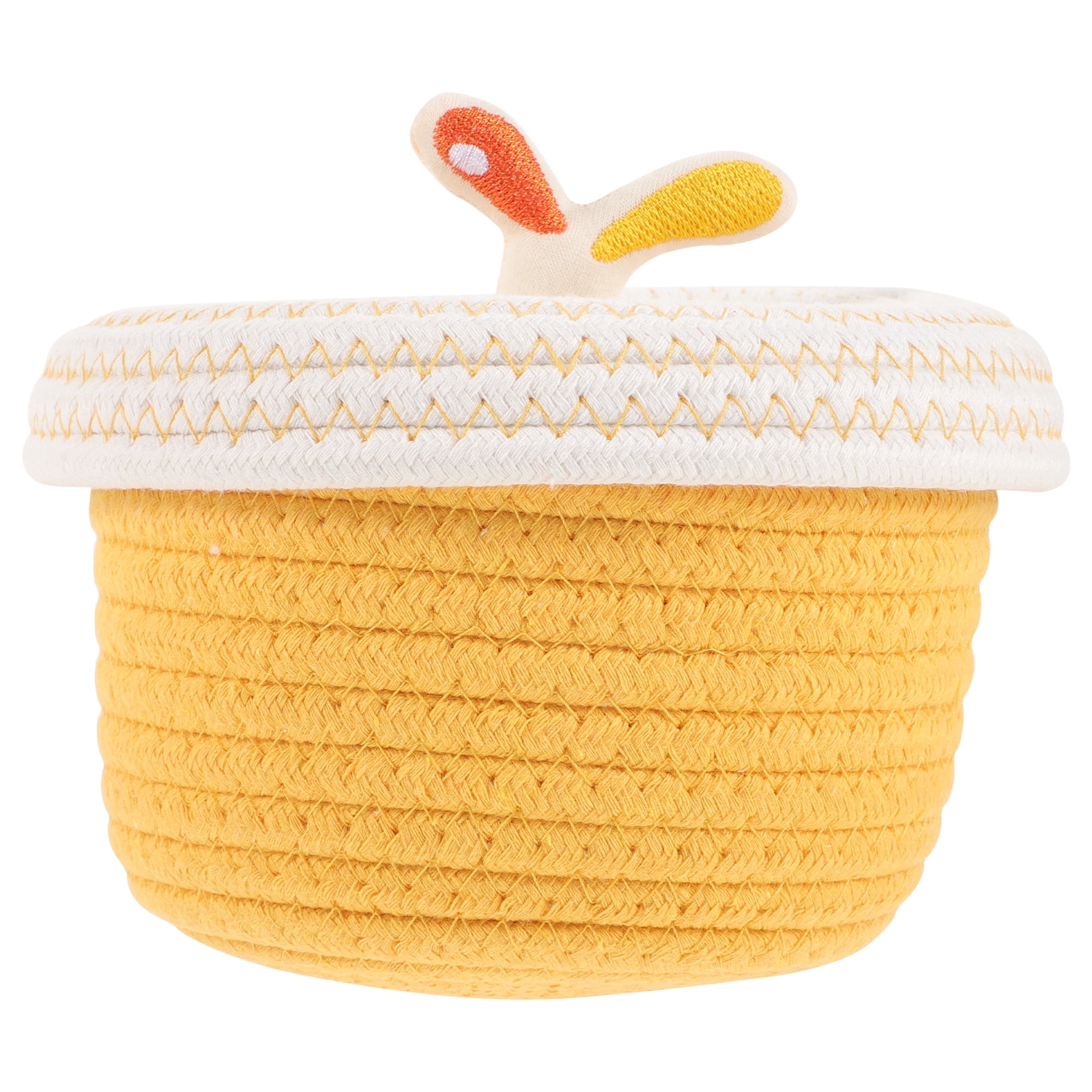 Hamper Storage Boxes Coffee Table Decor Basket with Lid Cotton Rope Small Bean Sprouts