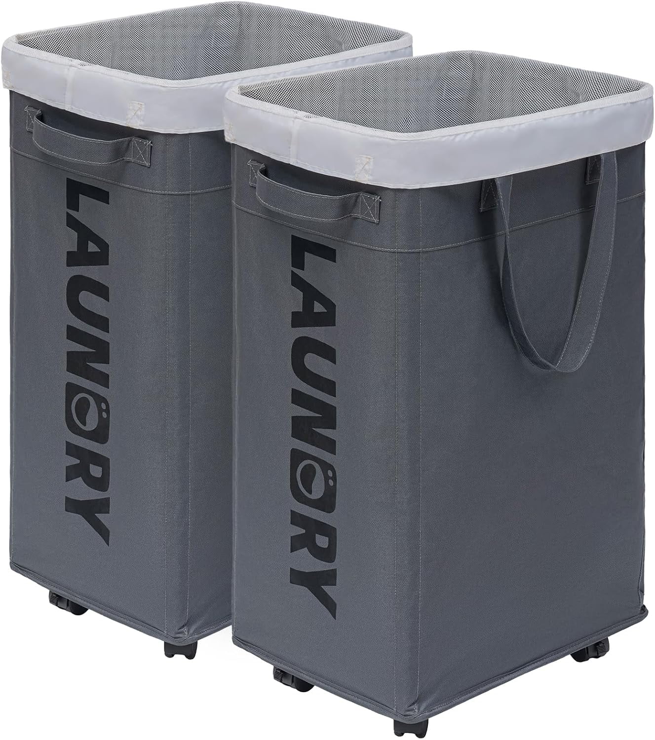 Hamper with Wheels 2Pack, 75L Large Laundry Baskets with Removable