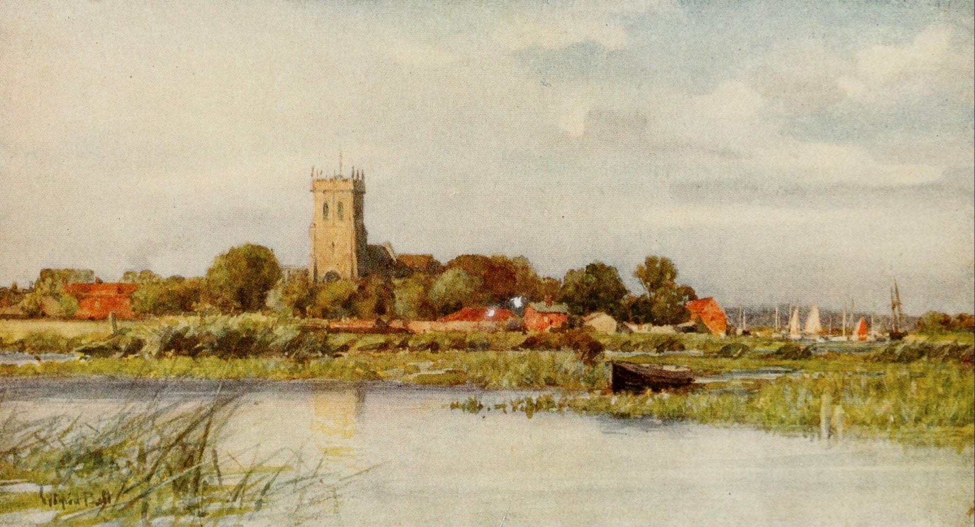 Hampshire 1913 Christchurch Canvas Art - Wilfrid Ball (18 x 24)