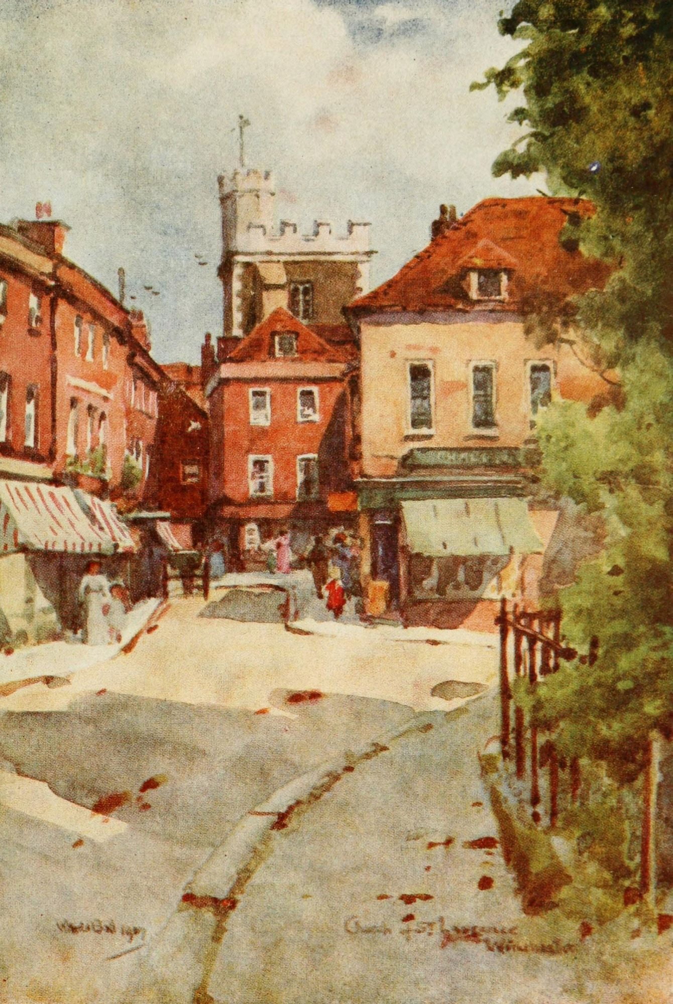Hampshire 1913 Church of St Lawrence Winchester Canvas Art - Wilfrid Ball (18 x 24)