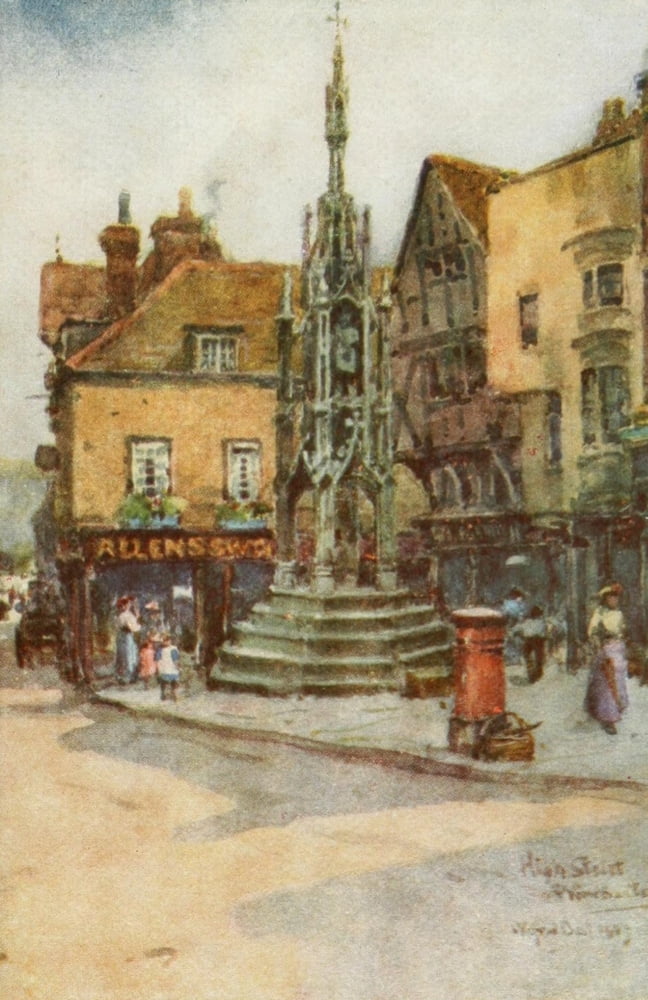 Hampshire 1913 High Street Winchester Canvas Art - Wilfrid Ball (24 x 36)