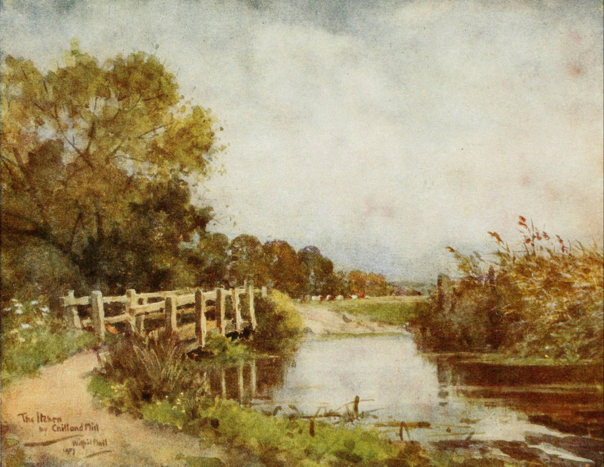 Hampshire 1913 Itchen near Chilland Mill Canvas Art - Wilfrid Ball (18 x 24)