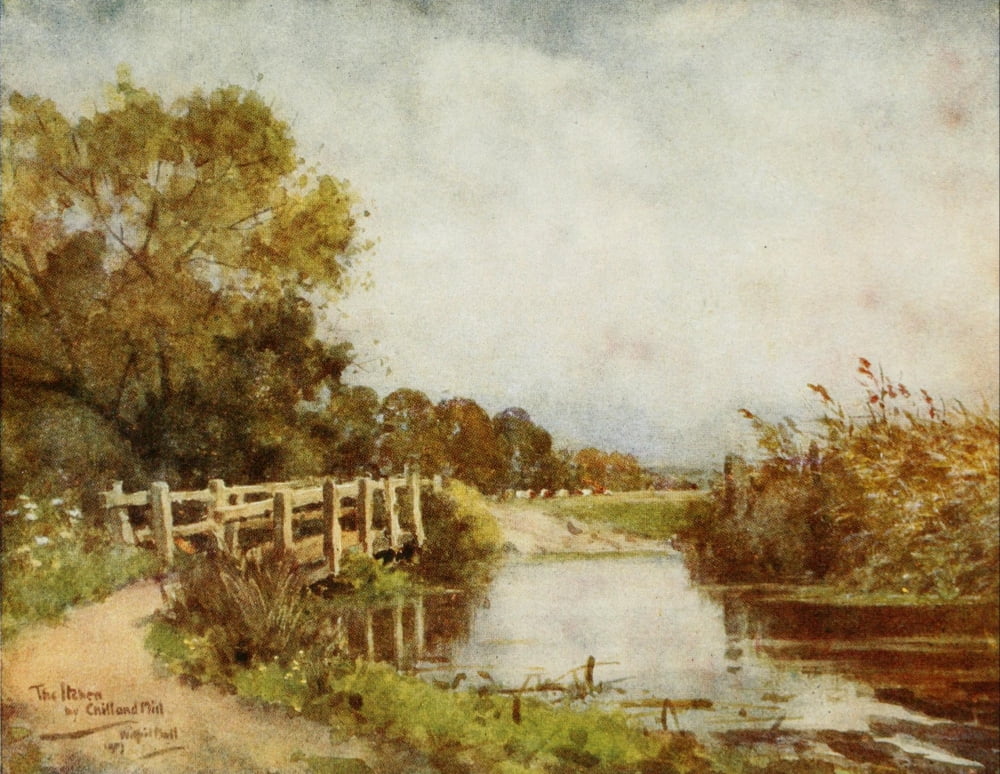 Hampshire 1913 Itchen near Chilland Mill Canvas Art - Wilfrid Ball (24 x 36)